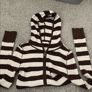 Vince "Chocolate and Cream Knit Hoodie